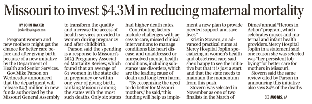 Missouri to Take on Maternal Mortality Rate joplin globe news